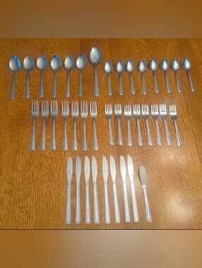 39 Pieces- Gibson Home Basic Living Aston Flatware- Forks, Knifes & Spoons